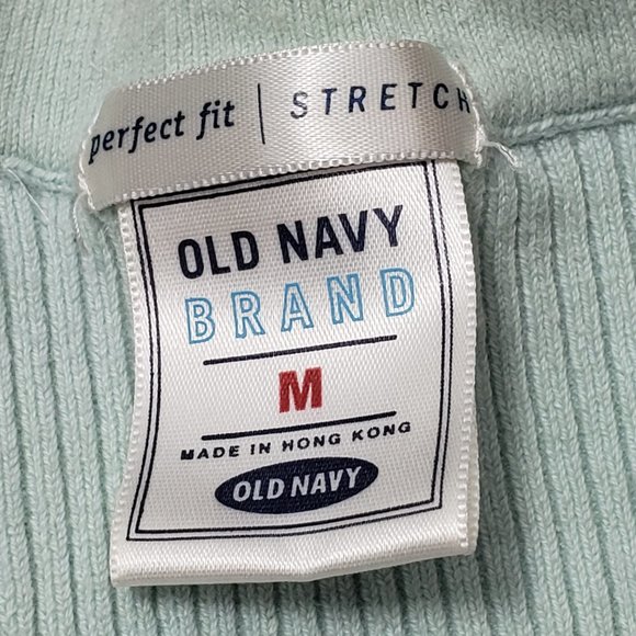 Old Navy Ribbed Knit Mint Green Sweater 3/4 length Sleeves - Picture 4 of 7